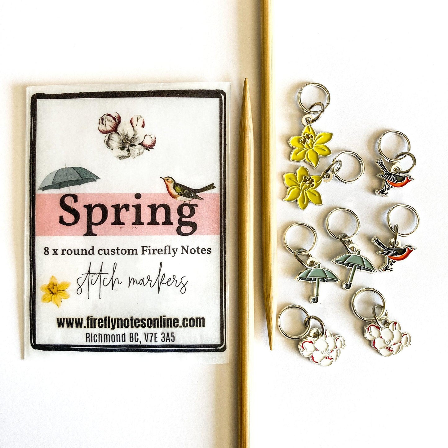 Firefly Notes-Spring Stitch Marker Pack-knitting notion-gather here online