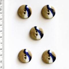 Incomparable Buttons-White and Blue Swirl on Terra Cotta-button-gather here online