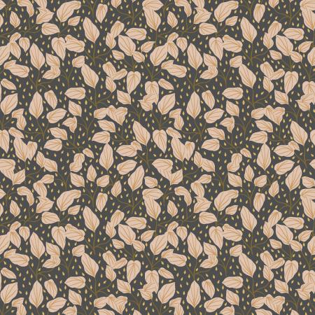 RJR-Leaf Fall on Charcoal-fabric-gather here online