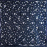 Olympus-Sashiko Sampler, No. 202 - Kaku-Shippo Navy-embroidery pattern-gather here online