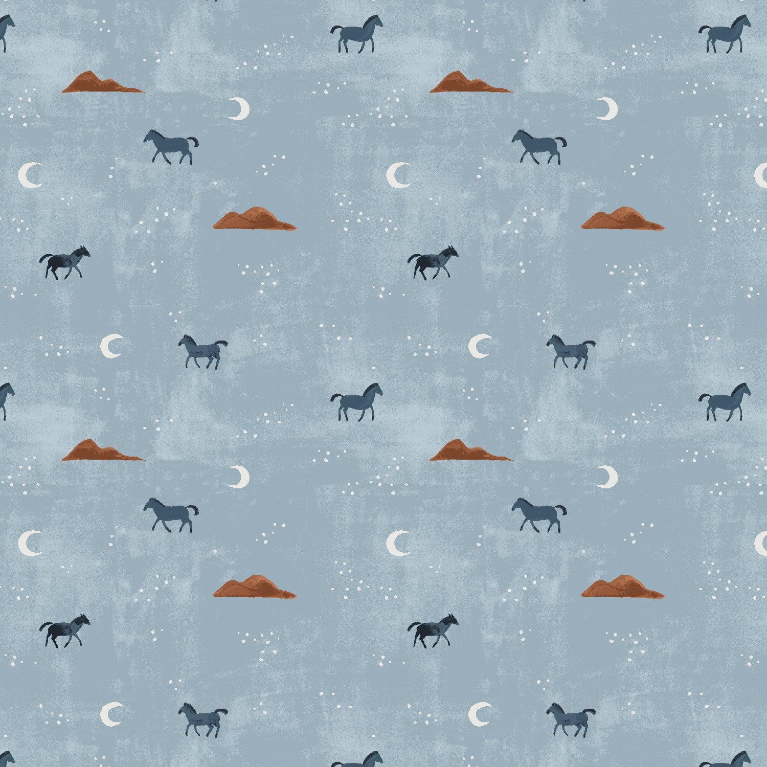 Cotton + Steel-Wild Horses Twilight-fabric-gather here online