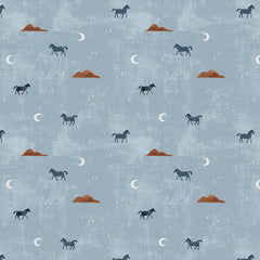 Cotton + Steel-Wild Horses Twilight-fabric-gather here online