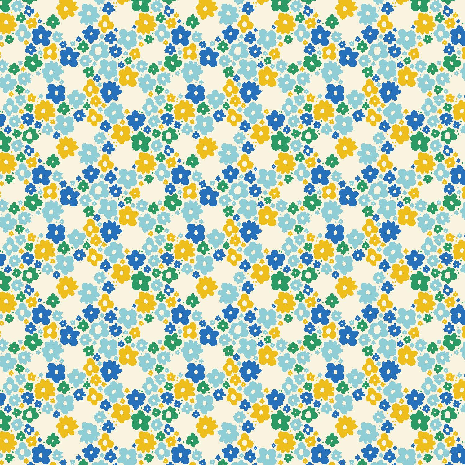 Cotton + Steel-Margot Daisy Field of Periwinkle-fabric-gather here online