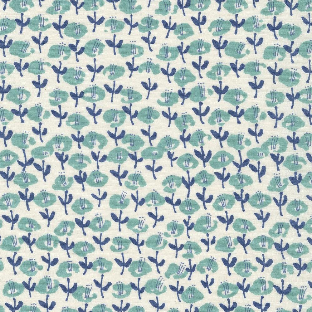 Sevenberry-Flowers Mint on Cotton Lawn-fabric-gather here online