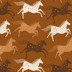 Cotton + Steel-Wild Horses Delightful Golden Canvas-fabric-gather here online