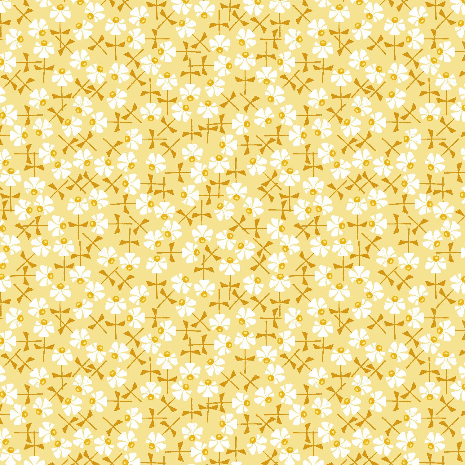 Cotton + Steel-Flowery Yellow-fabric-gather here online