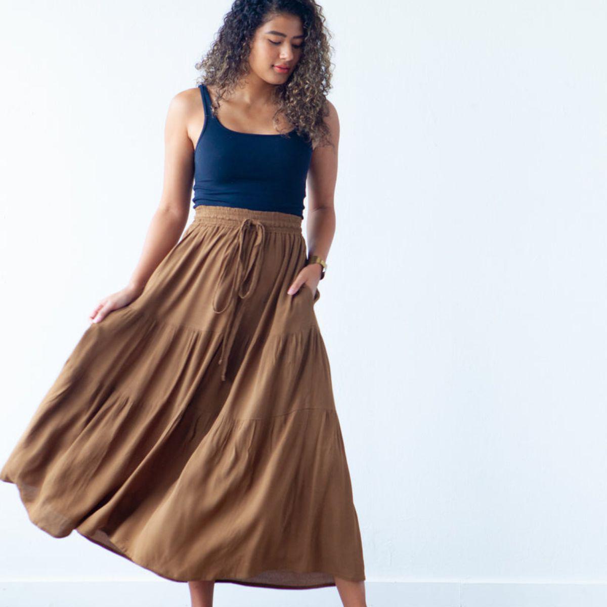 True Bias-Mave Skirt-sewing pattern-0-18-gather here online