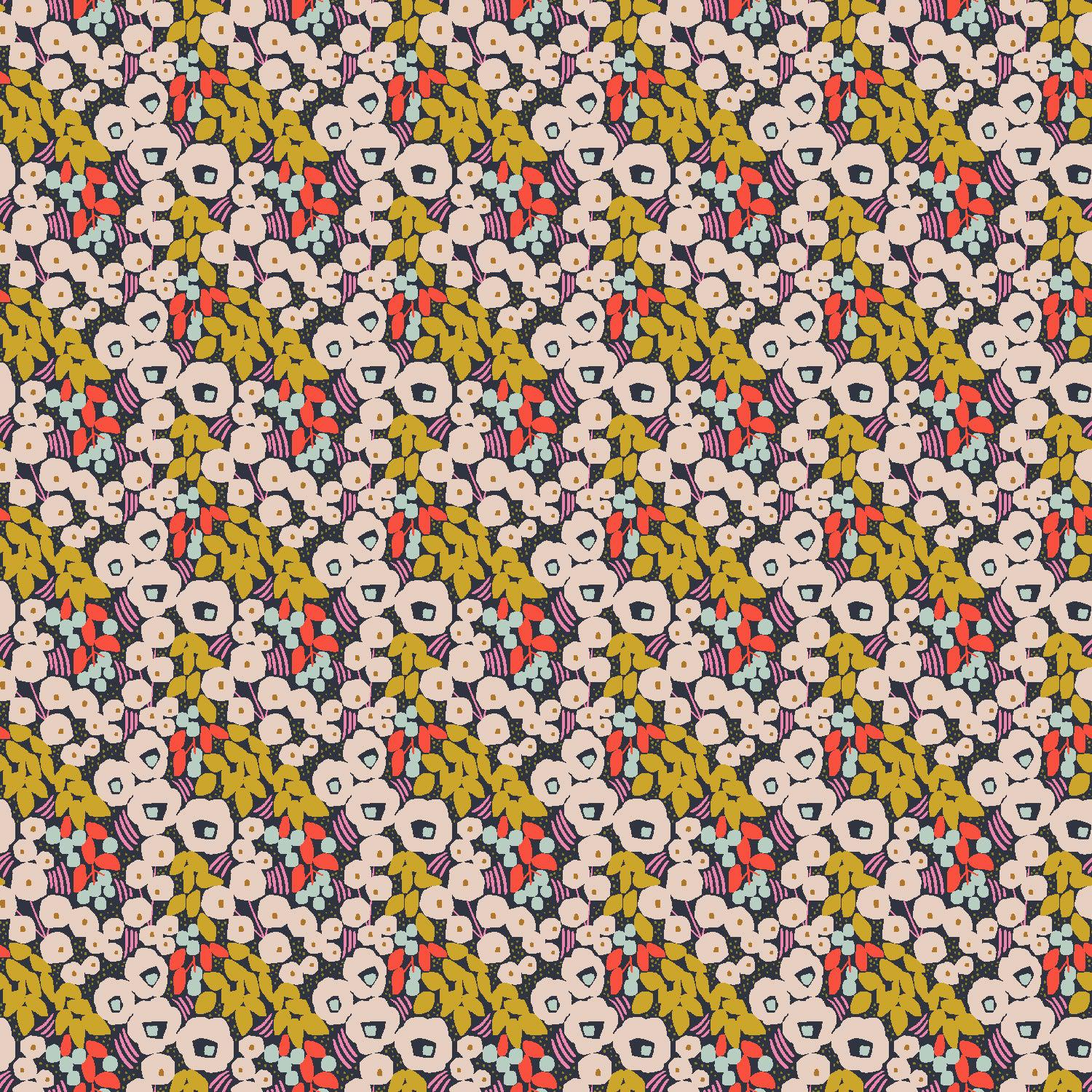 Cotton + Steel-Fleur Rose Water-fabric-gather here online