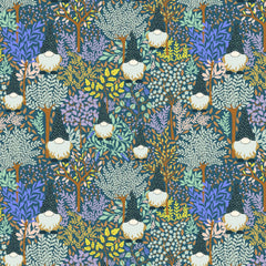 Cotton + Steel-Enchanted Forest Blue Grass-fabric-gather here online