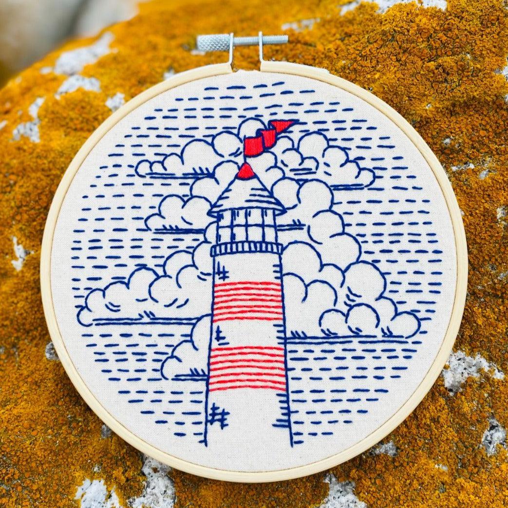 Hook, Line & Tinker-Lighthouse Embroidery Kit-embroidery kit-gather here online