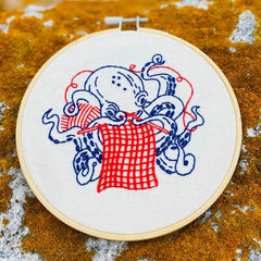 Hook, Line & Tinker-Industrious Octopus Embroidery Kit-embroidery kit-gather here online