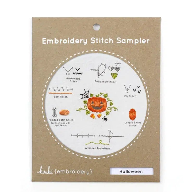 Kiriki Press-Halloween Embroidery Stitch Sampler-embroidery kit-gather here online