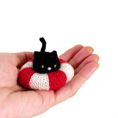MochiMochi Land-Tiny Cat in a Life Preserver Kit-knitting / crochet kit-gather here online