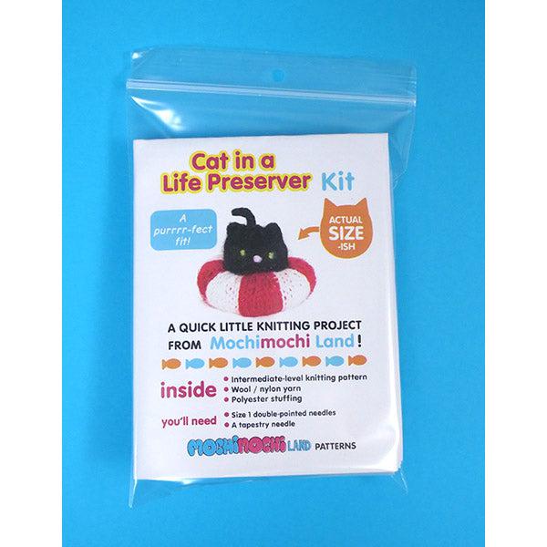 MochiMochi Land-Tiny Cat in a Life Preserver Kit-knitting / crochet kit-gather here online