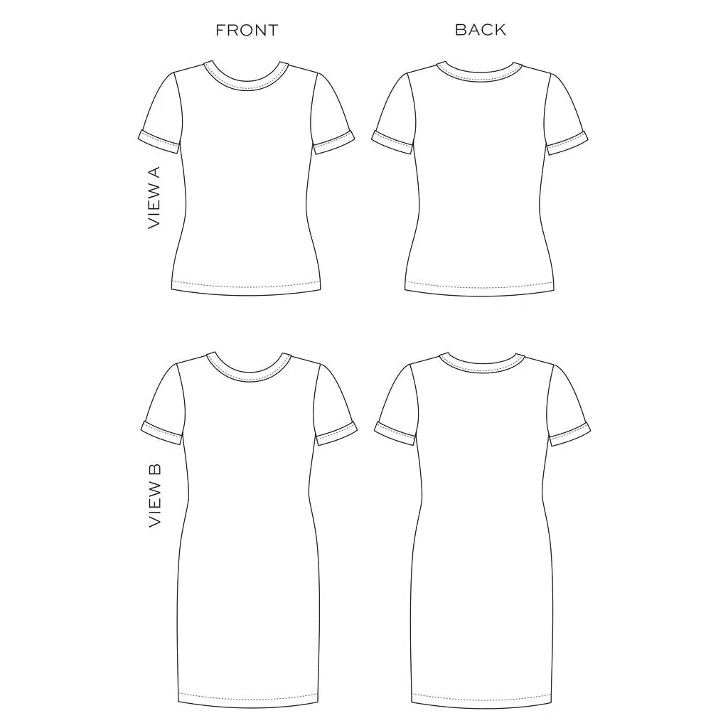 True Bias-Rio Ringer T-Shirt & Dress-sewing pattern-gather here online