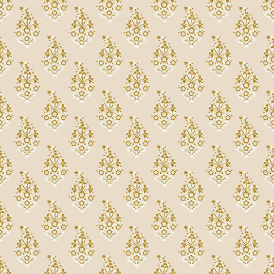 Cotton + Steel-Paisley Gold Metallic-fabric-gather here online