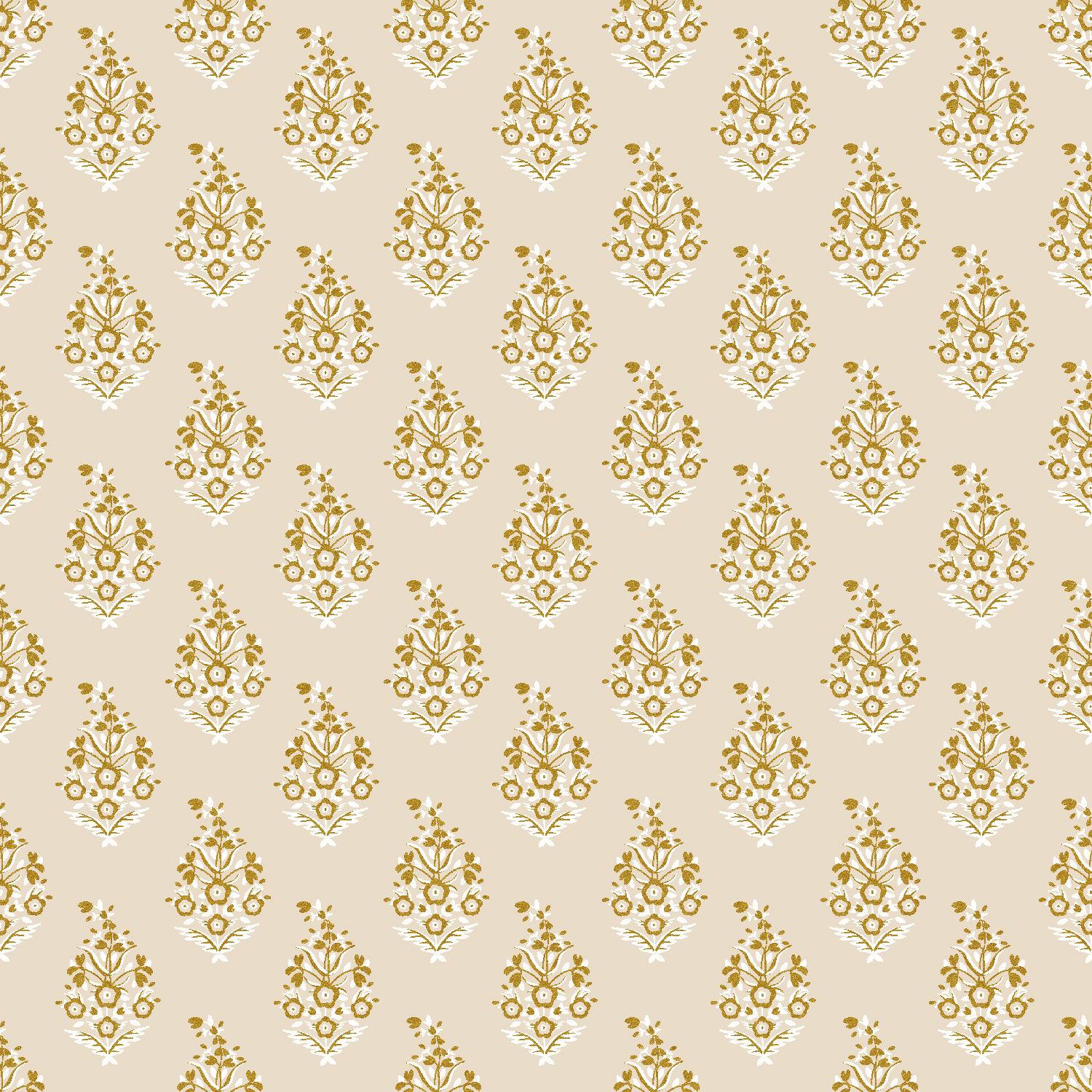 Cotton + Steel-Paisley Gold Metallic-fabric-gather here online