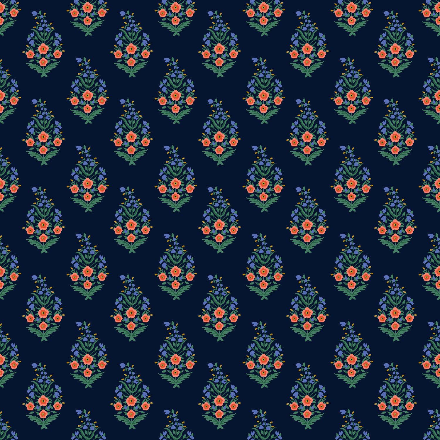 Cotton + Steel-Paisley Navy Metallic-fabric-gather here online