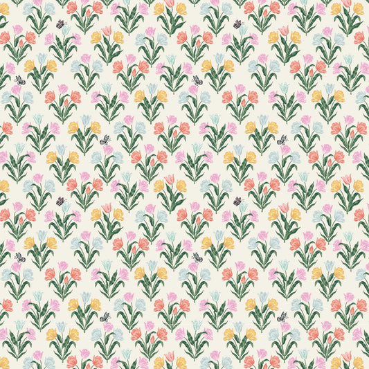 Cotton + Steel-Tulips White-fabric-gather here online