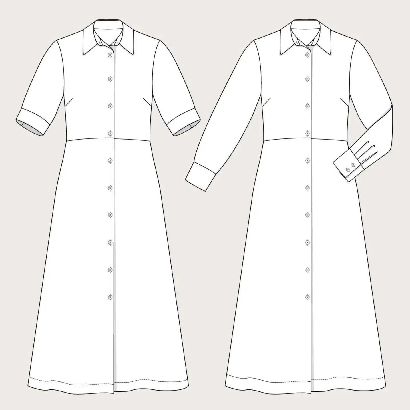 Assembly Line-Shirt Dress Pattern-sewing pattern-gather here online